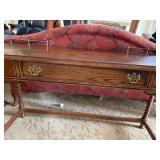 Vintage Oak Writing Desk Sofa Table Barley Twist Brass Gallery