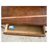 Vintage Oak Writing Desk Sofa Table Barley Twist Brass Gallery