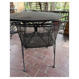 5 Pc Metal Mesh Patio Dining Set Round Table 4 Chairs Black Good