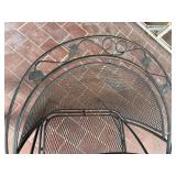 5 Pc Metal Mesh Patio Dining Set Round Table 4 Chairs Black Good