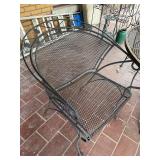 5 Pc Metal Mesh Patio Dining Set Round Table 4 Chairs Black Good