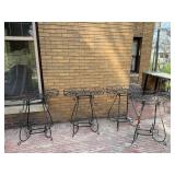 Set of 4 Wrought Iron Plant Stands Scroll Garden Planter Tables