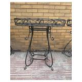 Set of 4 Wrought Iron Plant Stands Scroll Garden Planter Tables