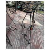 Set of 4 Wrought Iron Plant Stands Scroll Garden Planter Tables