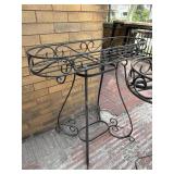 Set of 4 Wrought Iron Plant Stands Scroll Garden Planter Tables