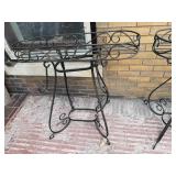 Set of 4 Wrought Iron Plant Stands Scroll Garden Planter Tables