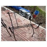 4 Pc Wrought Iron Patio Furniture Lot Tile Table Chair Frames Stand