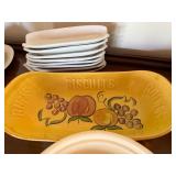 Vintage Pottery Serveware Lot LA Potteries Tray & Oven Serve Bowl
