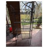 Black Metal Bakers Rack 5 Shelf Scrollwork Plant Stand Shelving