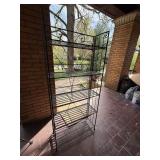 Black Metal Bakers Rack 5 Shelf Scrollwork Plant Stand Shelving