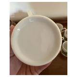 Set of 6 Christmas Holly Berry Demitasse Cups Gold Trim Small Mugs