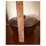 Vintage Stoneware Covered Bean Pot & Crock Lot Brown Ceramic Kitchenware
