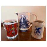 Vintage Ceramic Mug Stein Pitcher Lot Lowenbrau Charles W Morgan