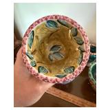 Molly Miller of Brown Horse Pottery Hand Painted Art Pottery Bowls & Votive Holders Lot