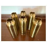 CB2 Bronn Brass Medium Taper Holders Set of 5 Brushed Finish