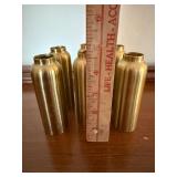 CB2 Bronn Brass Medium Taper Holders Set of 5 Brushed Finish