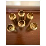 CB2 Bronn Brass Medium Taper Holders Set of 5 Brushed Finish