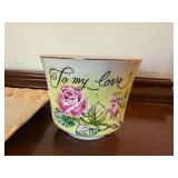 Vintage Floral China Decor Lot Wedgwood Kutani Crane Planter Tray Dish