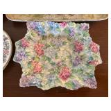 Vintage Floral China Decor Lot Wedgwood Kutani Crane Planter Tray Dish