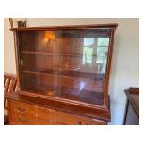 Brickwede Vintage Oak China Cabinet Hutch Glass Door Display Server