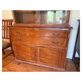 Brickwede Vintage Oak China Cabinet Hutch Glass Door Display Server