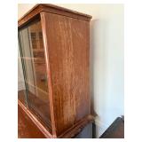 Brickwede Vintage Oak China Cabinet Hutch Glass Door Display Server