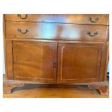 Brickwede Vintage Oak China Cabinet Hutch Glass Door Display Server