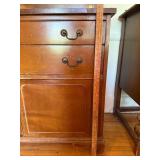 Brickwede Vintage Oak China Cabinet Hutch Glass Door Display Server