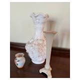 Lenox & Ceramic Bud Vase Lot White Floral Italy Mini Vases 3 Pc