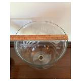 Etched Clear Glass Footed Vase Fern Leaf Motif 12.5in Decorative