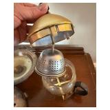 Vintage Housewares Lot Teapot Trivet Silverplate Compote Decor