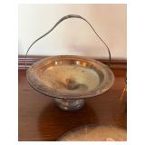 Vintage Housewares Lot Teapot Trivet Silverplate Compote Decor