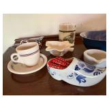 Vintage Mixed Ceramic Tableware Lot Syracuse China Delft Clog Bowl