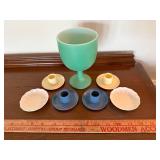 Vintage Mixed Decor Lot Spode Shell Dishes Hallmark Candleholders