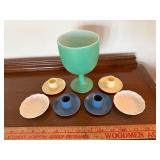 Vintage Mixed Decor Lot Spode Shell Dishes Hallmark Candleholders