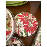 Watermelon Ceramic Basket Decor Lot w/ Coasters Napkins Tile Candles
