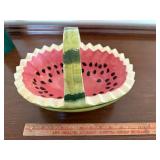 Watermelon Ceramic Basket Decor Lot w/ Coasters Napkins Tile Candles