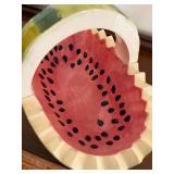 Watermelon Ceramic Basket Decor Lot w/ Coasters Napkins Tile Candles
