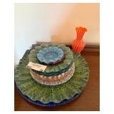 Sydenstricker Glass Plates Bowls Floral Mandala Decor Lot of 11