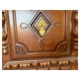 Vintage Spanish Revival Style Carved Wood Buffet Sideboard Server