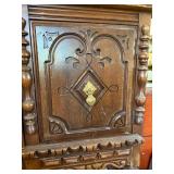 Vintage Spanish Revival Style Carved Wood Buffet Sideboard Server