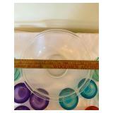 Mixed Art Glass Bowl & Candle Holder Lot 16 Pc Colorful Serving Set