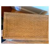 Wicker Storage Trunk Blanket Chest Wood Lined 35x20x21 Good