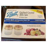 Ball Quilted Crystal Jelly Jars 4 Oz Dozen w Box Lids Bands Good