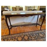Vintage Mahogany Finish Console Sofa Table Queen Anne Style Good