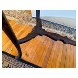 Vintage Mahogany Finish Console Sofa Table Queen Anne Style Good