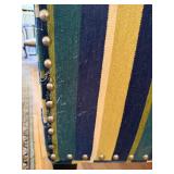 Striped Wingback Accent Chair Nailhead Trim High Back Good Cond