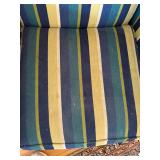 Striped Wingback Accent Chair Nailhead Trim High Back Good Cond