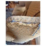 Pair Vintage Wingback Armchairs Queen Anne Legs Upholstery Project