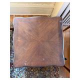 French Provincial Bombe Wood Nightstand End Table 16in Top Good